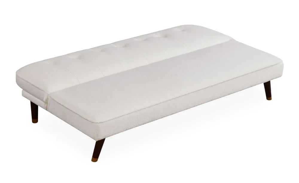 Divano letto Olympia clic-clac Tessuto Bouclette Crema