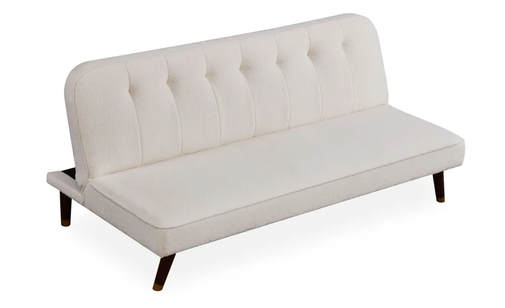 Divano letto Olympia clic-clac Tessuto Bouclette Crema