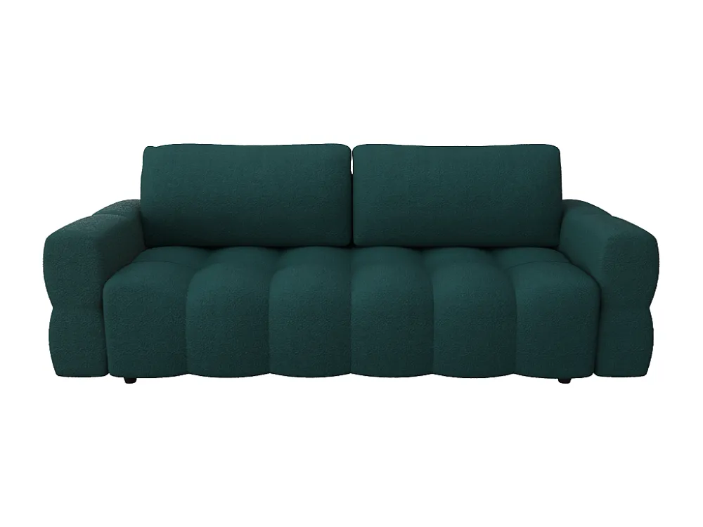 Divano letto 3 posti Tessuto bouclette Verde petrolio ISSORO