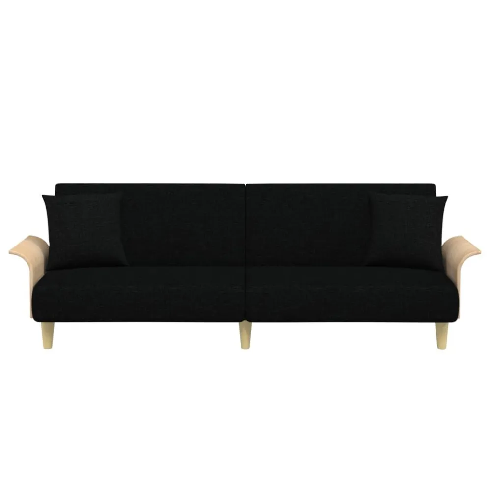 Professionale Clinico Divano Letto con Braccioli Nero Tessuto
