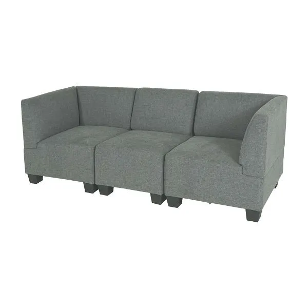Sollevatore per Pazienti Mendler Divano componibile 3 posti Couch Lyon tessuto/tessuto grigio braccioli alti 75186+2x75191...