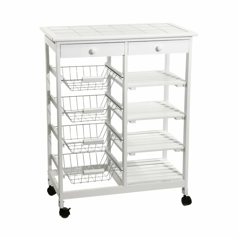 VESTIAMO CASA - Carrello da Cucina Dian White - h85x67x37 cm