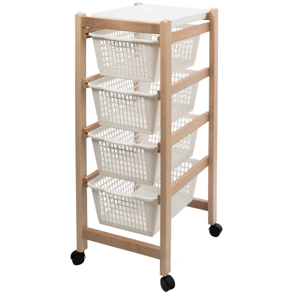 VESTIAMO CASA - Carrello multiuso Karry Easy 4 scomparti - h85x38x31 cm