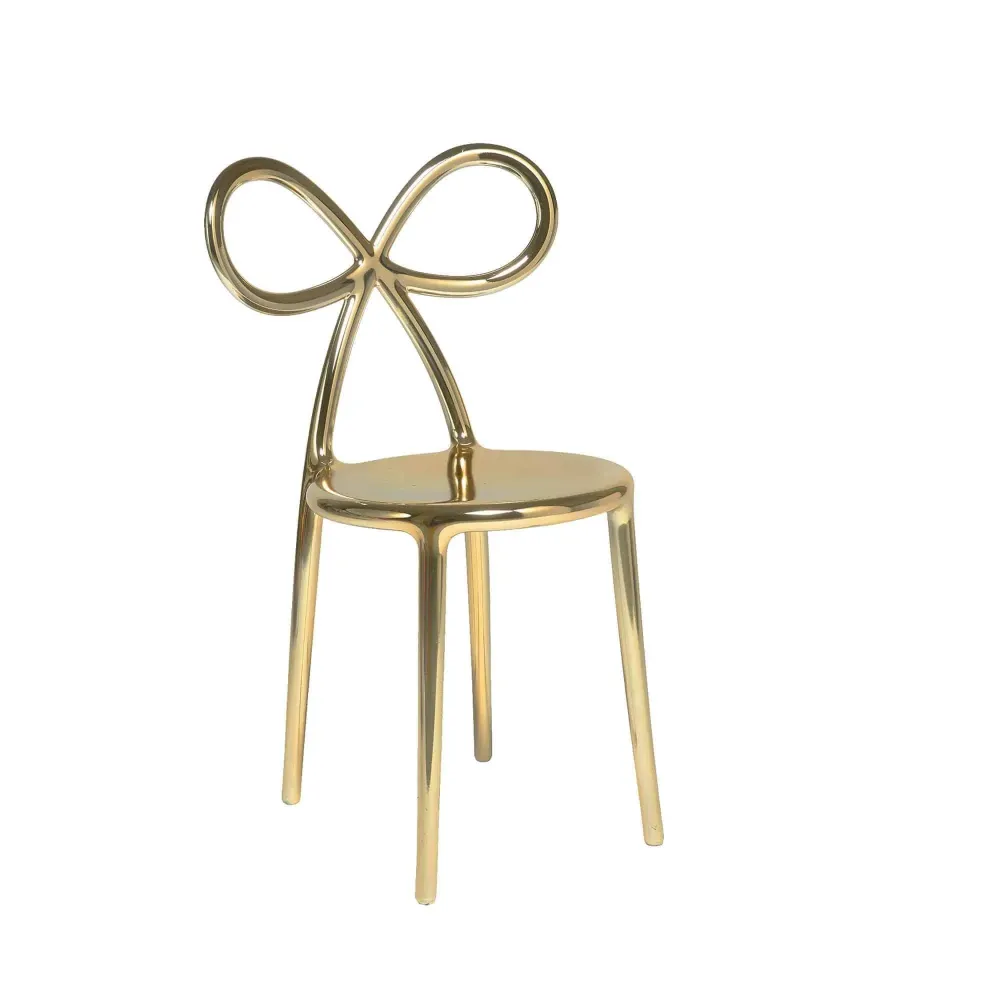 Ribbon Chair Metal Finish Silver Qeeboo