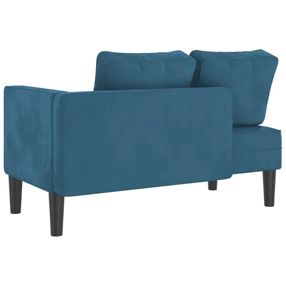 Chaise Longue con Cuscini Blu Velluto
