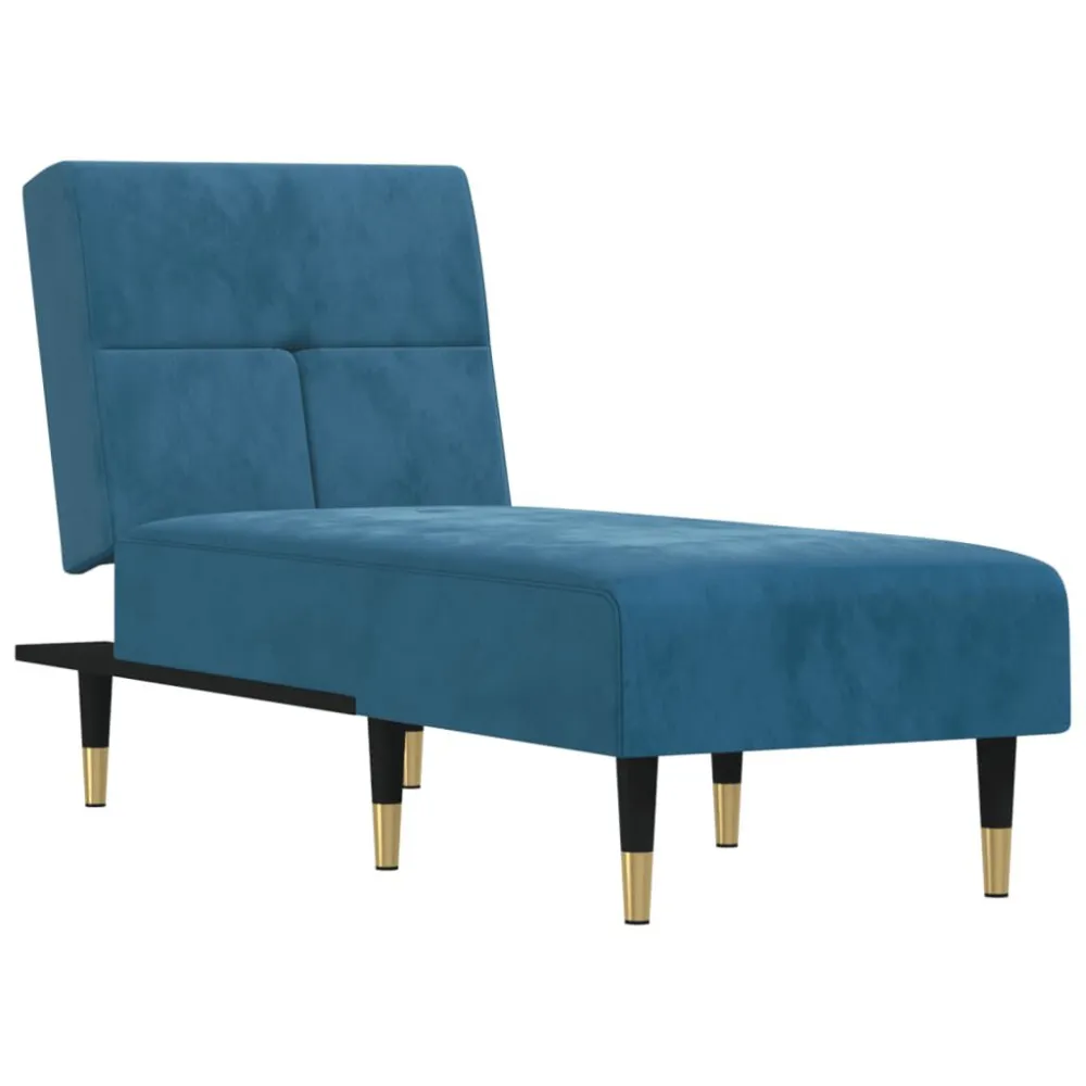 Chaise Longue Velluto Blu