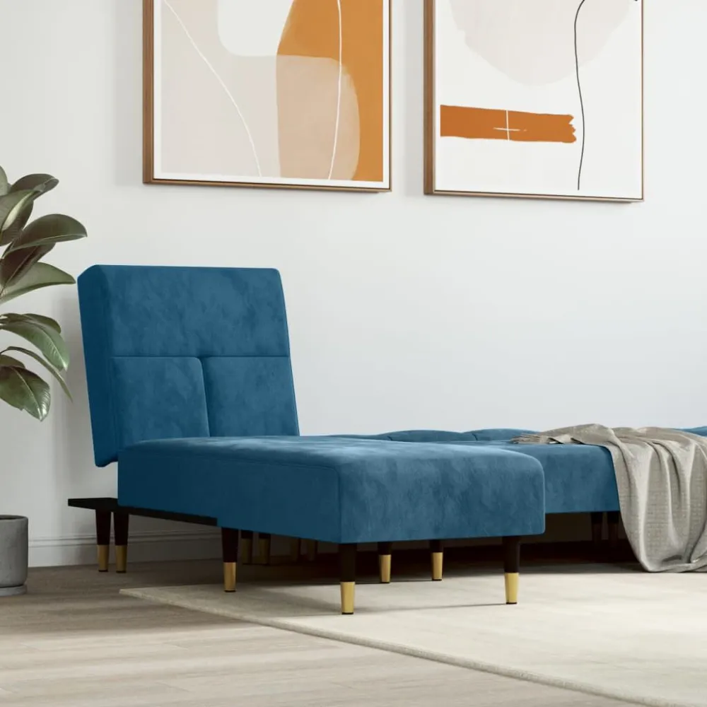Chaise Longue Velluto Blu