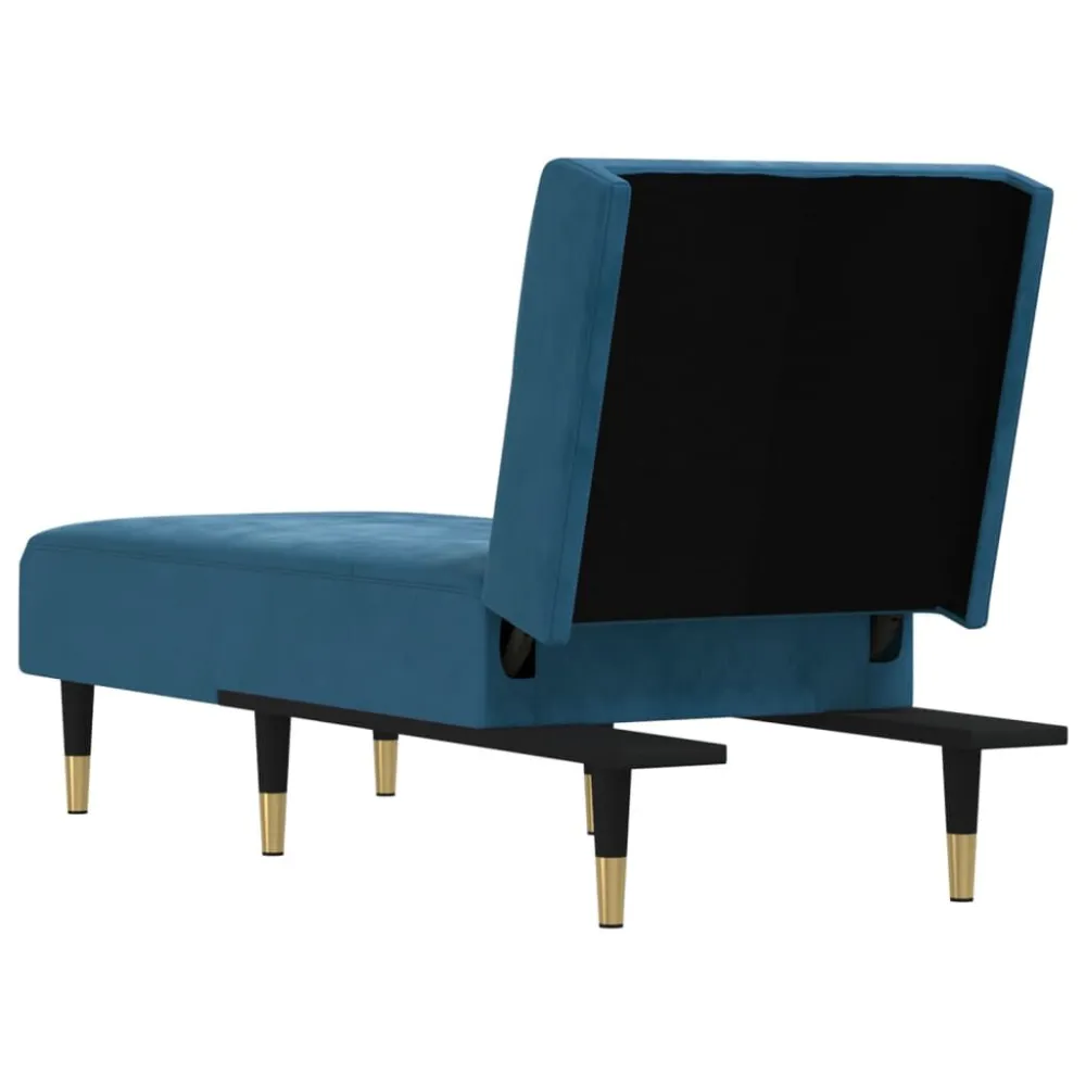 Chaise Longue Velluto Blu