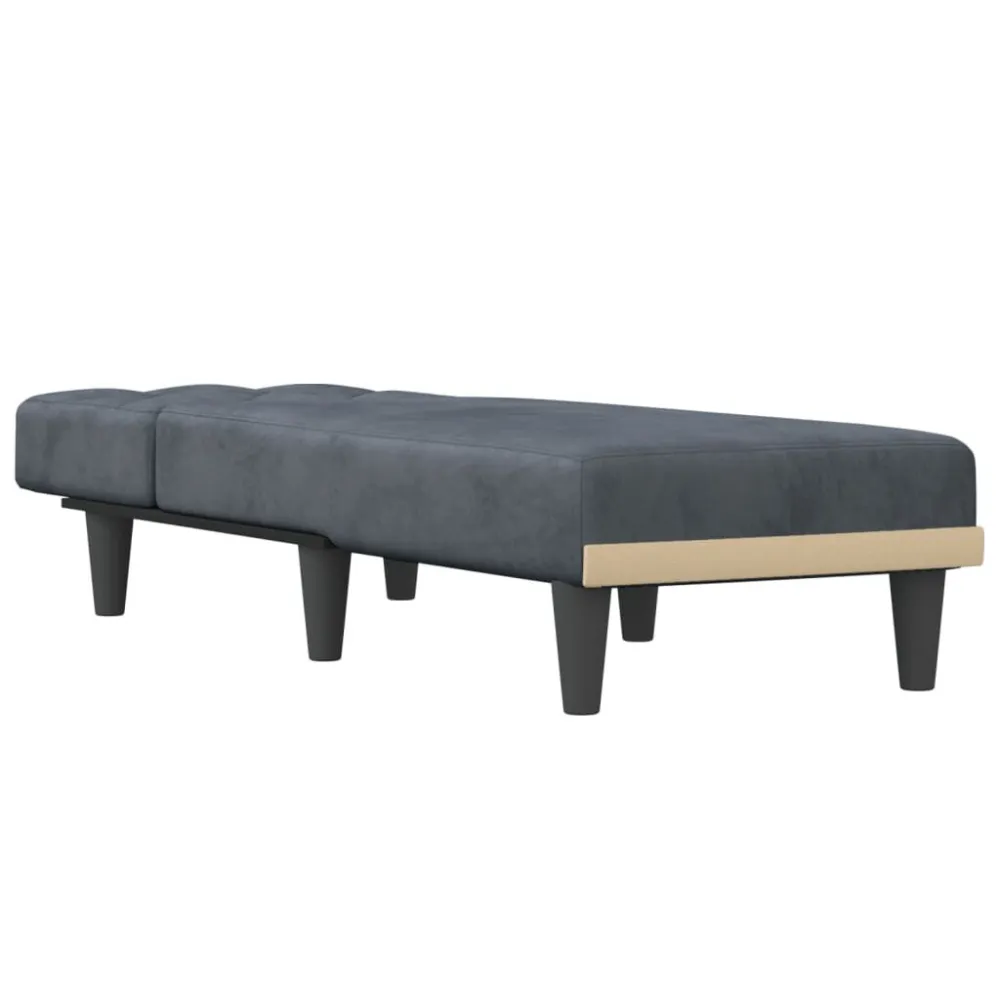 Chaise Longue Velluto Grigio Scuro