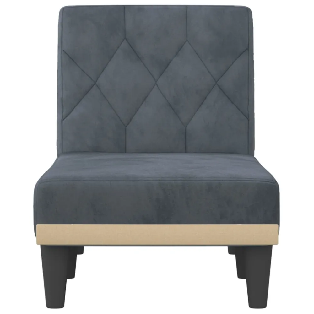 Chaise Longue Velluto Grigio Scuro