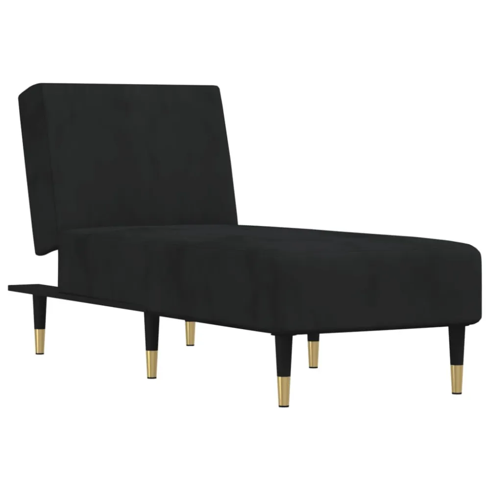 Chaise Longue Velluto Nero