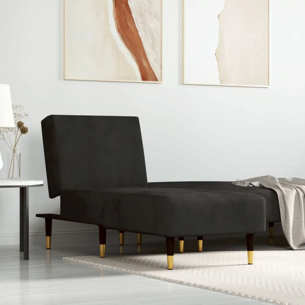 Chaise Longue Velluto Nero