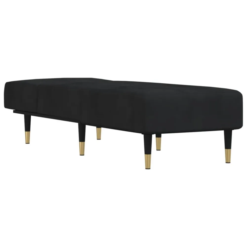 Chaise Longue Velluto Nero