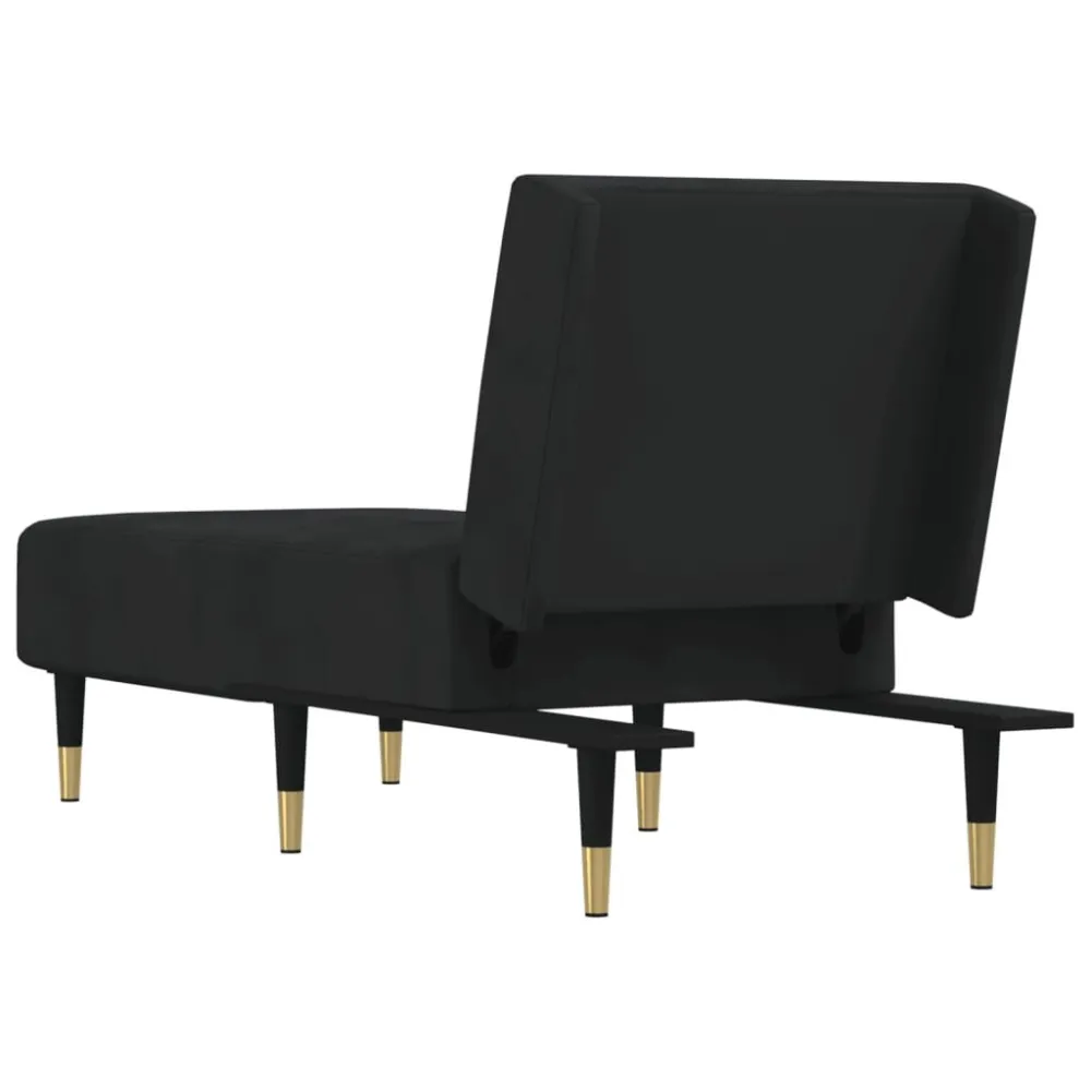 Chaise Longue Velluto Nero
