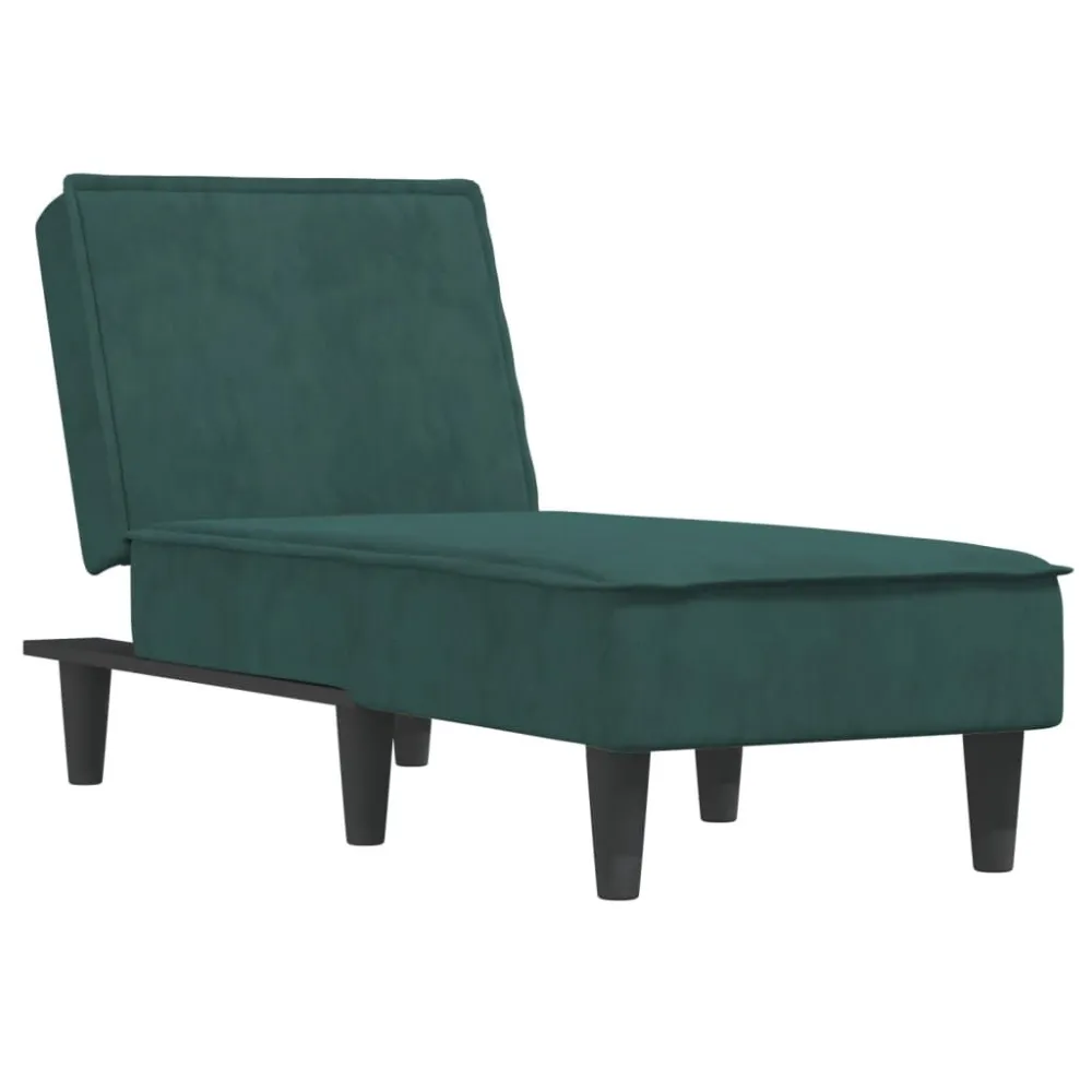 Chaise Longue Velluto Verde Scuro