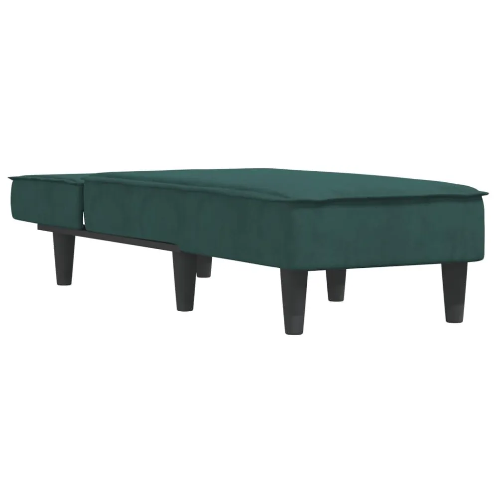 Chaise Longue Velluto Verde Scuro