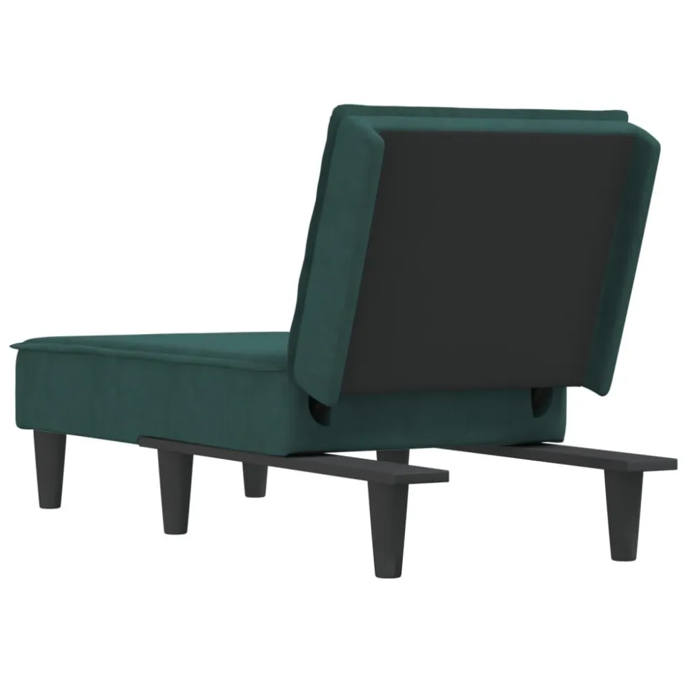Chaise Longue Velluto Verde Scuro