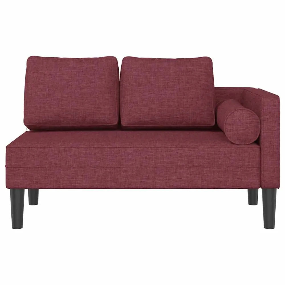 Chaise Lounge con Cuscini Rosso Vino Tessuto