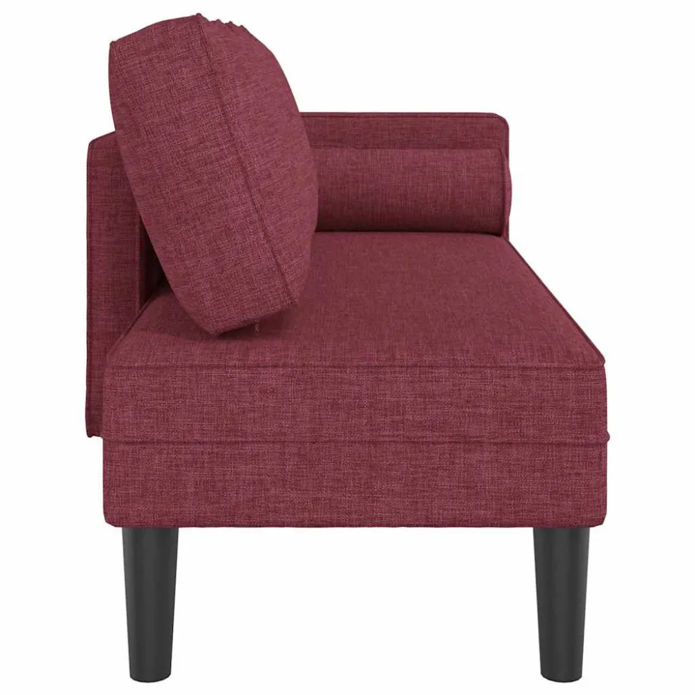 Chaise Lounge con Cuscini Rosso Vino Tessuto