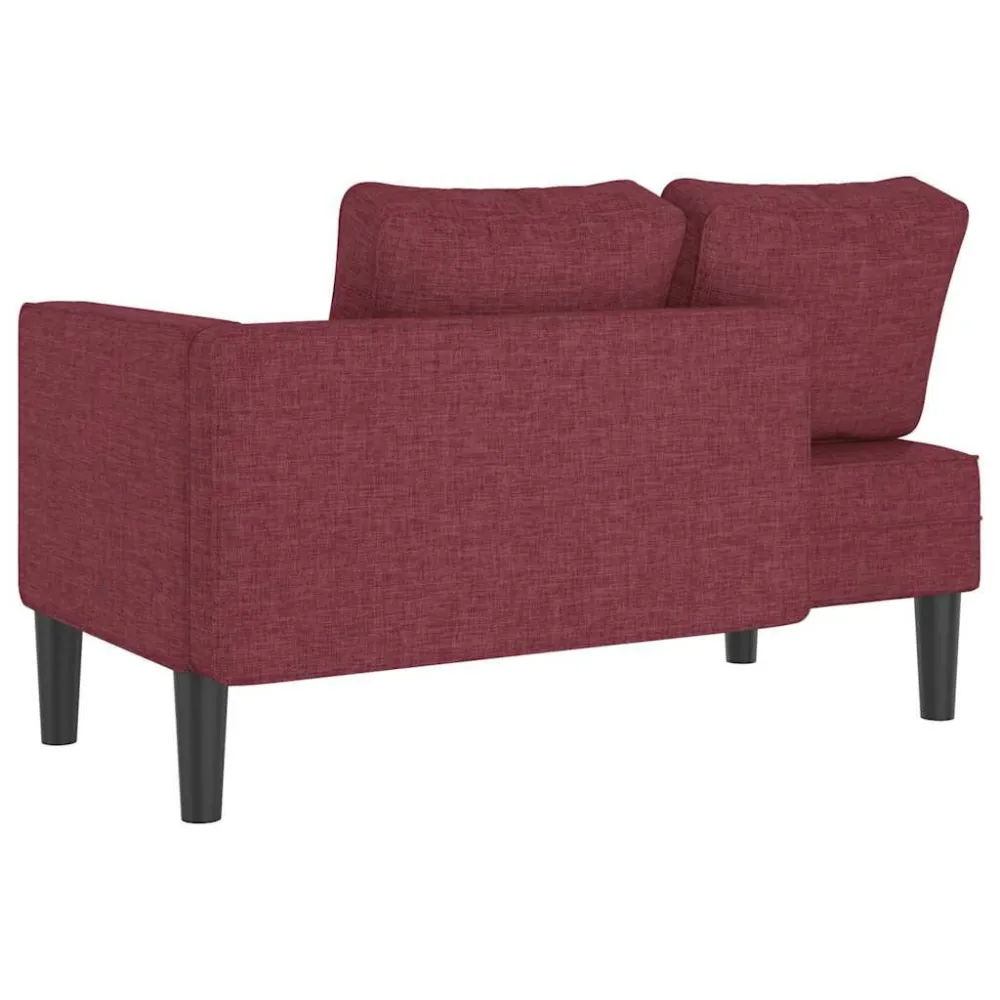 Chaise Lounge con Cuscini Rosso Vino Tessuto