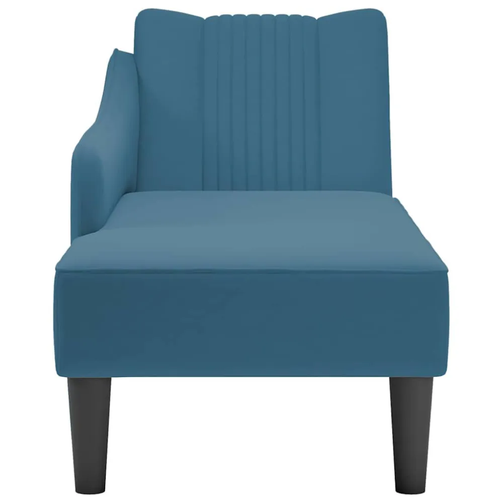 Sdraio con Bracciolo Destro Velluto Blu