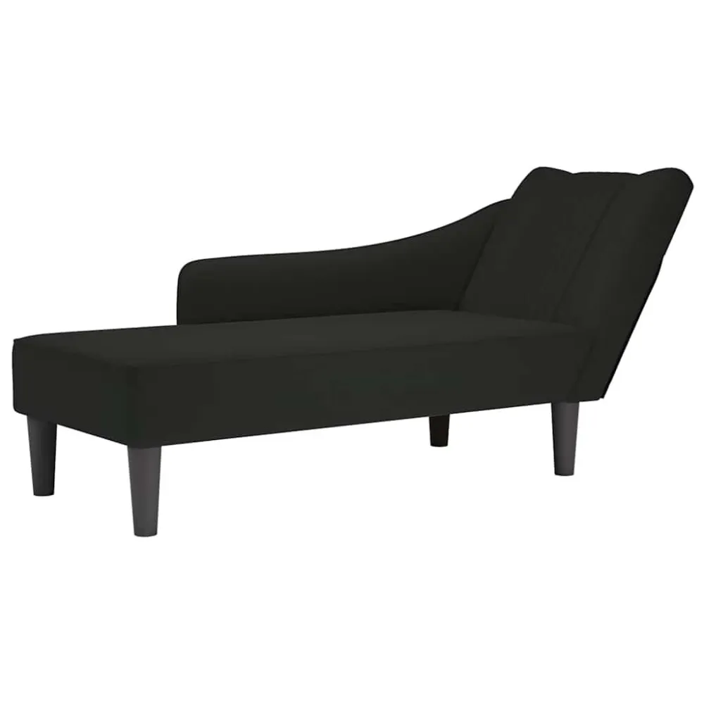 Sdraio con Bracciolo Destro Velluto Nero