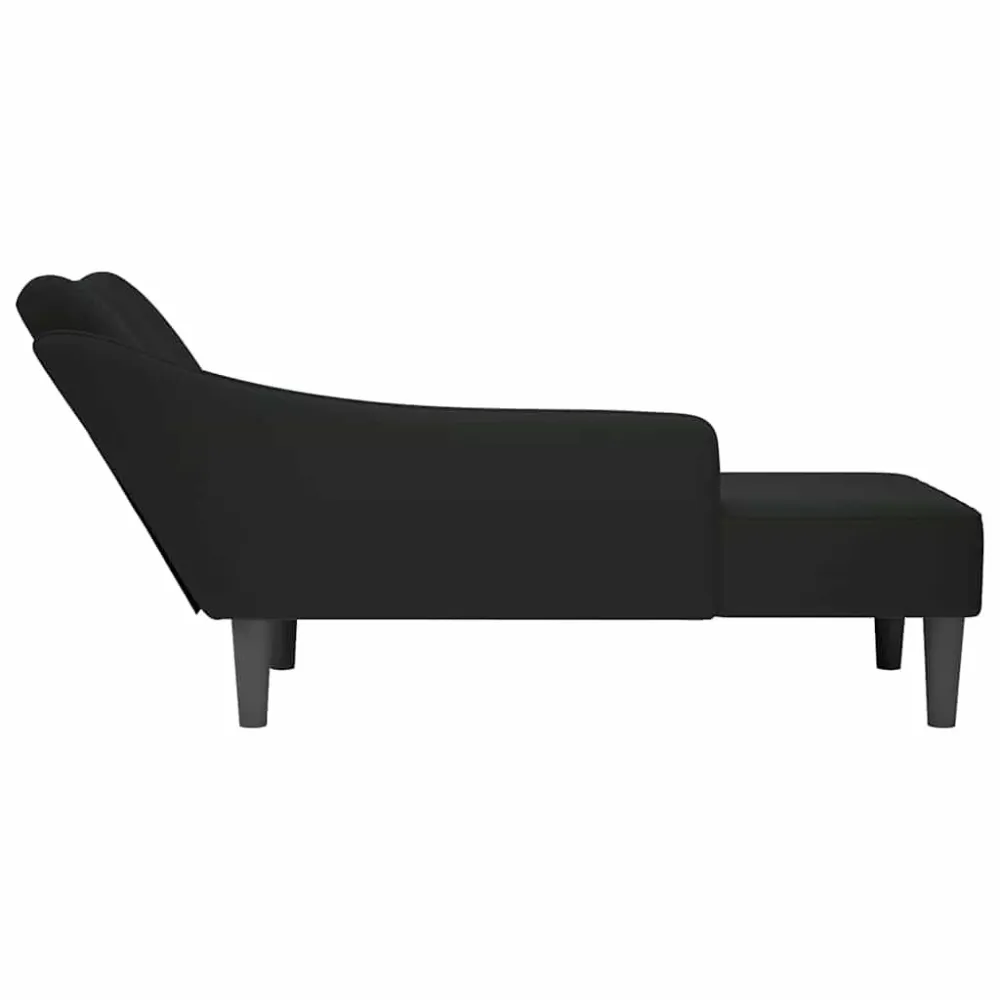 Sdraio con Bracciolo Destro Velluto Nero