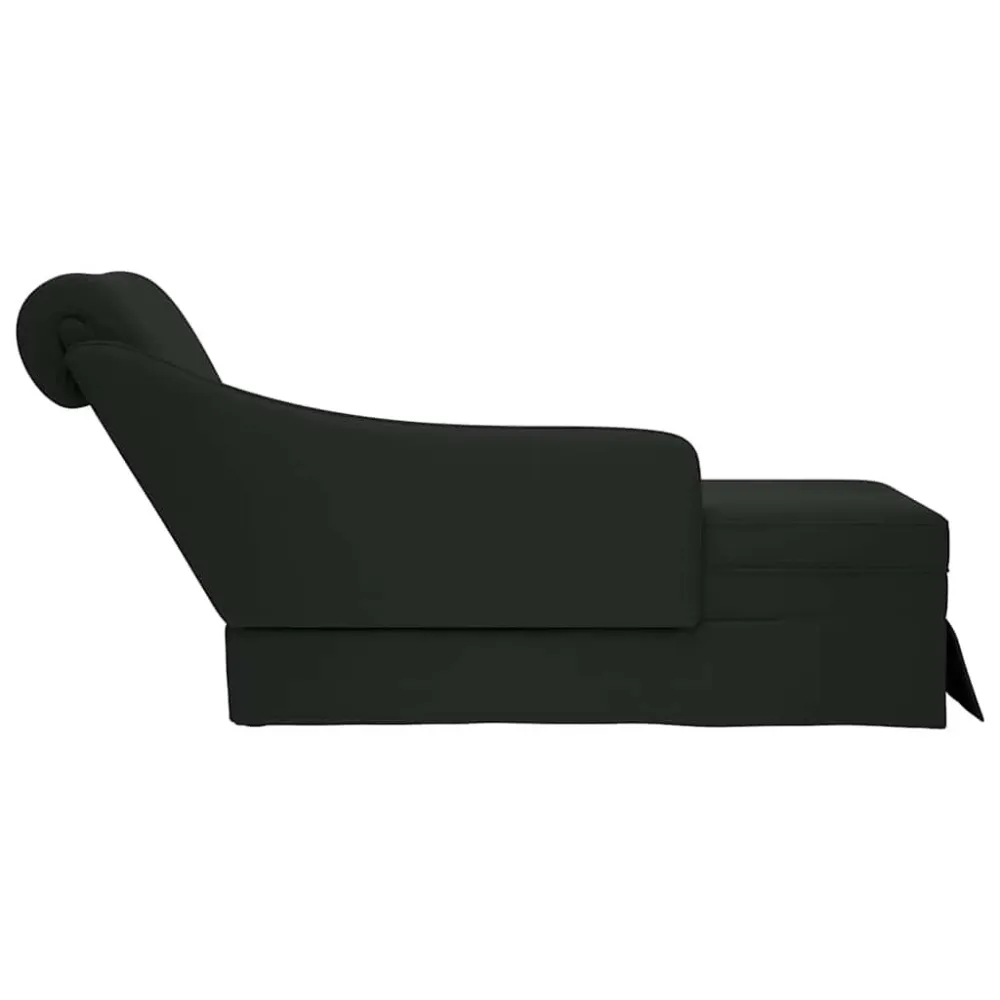 Sdraio con Capezzale e Bracciolo Destro Velluto Nero