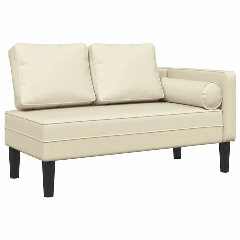 Sdraio con Cuscini Crema Similpelle