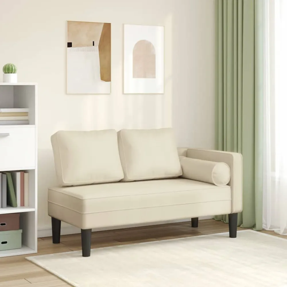 Sdraio con Cuscini Crema Similpelle
