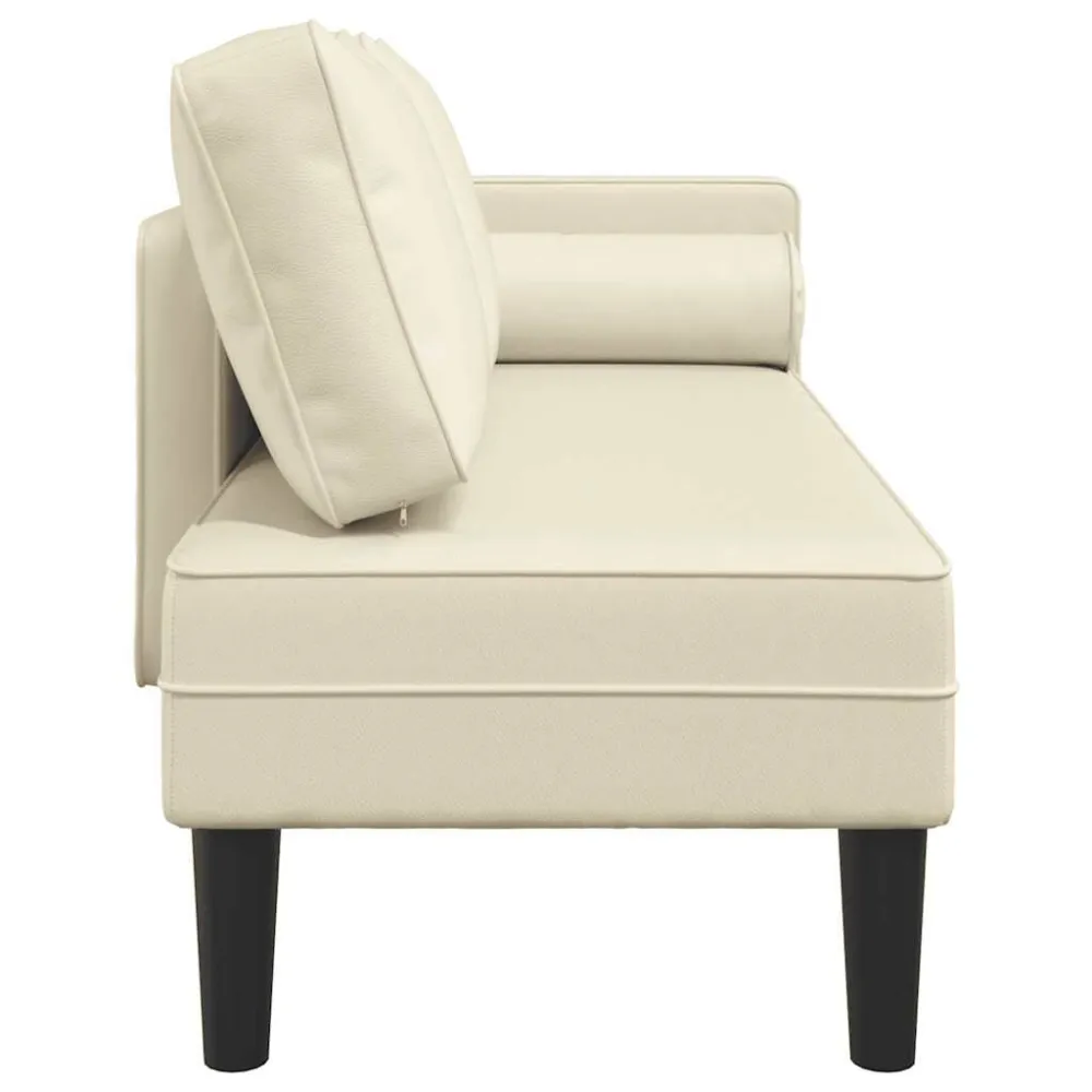 Sdraio con Cuscini Crema Similpelle