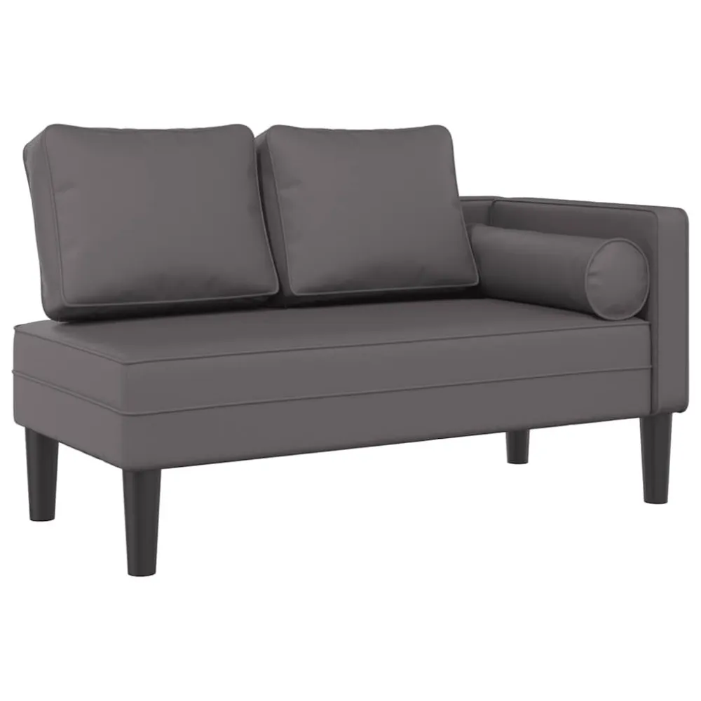 Sdraio con Cuscini Grigio Similpelle