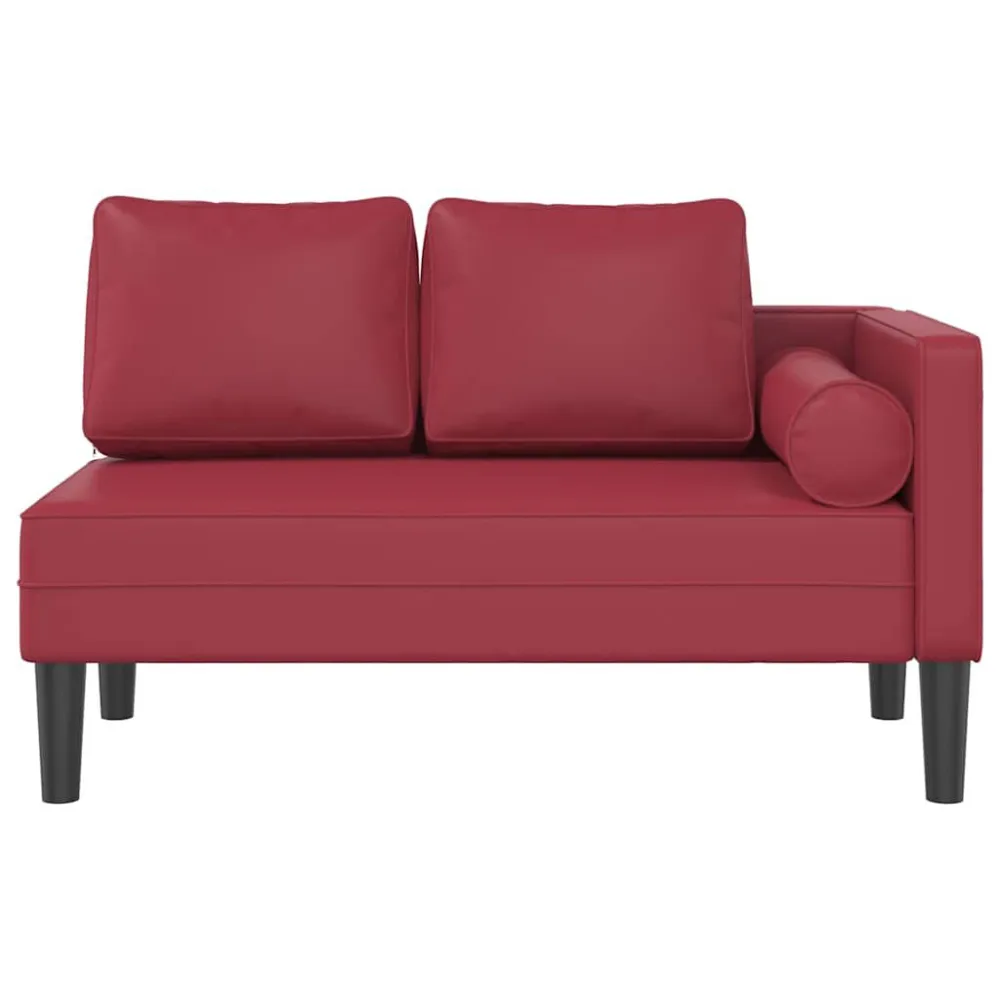 Sdraio con Cuscini Rosso Vino Similpelle