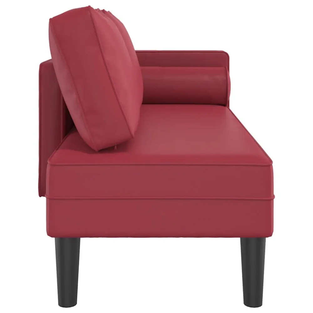 Sdraio con Cuscini Rosso Vino Similpelle
