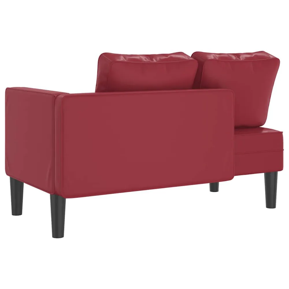 Sdraio con Cuscini Rosso Vino Similpelle