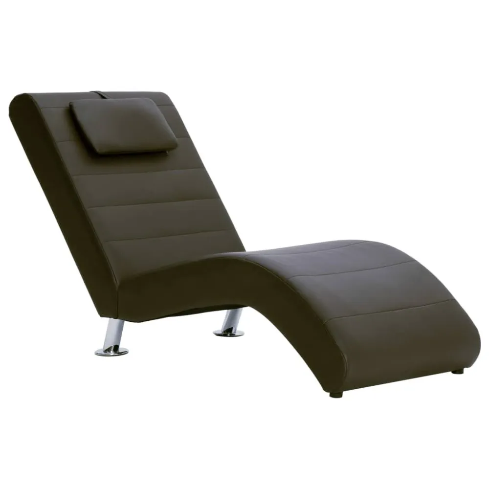 Sdraio con Cuscino Marrone Similpelle