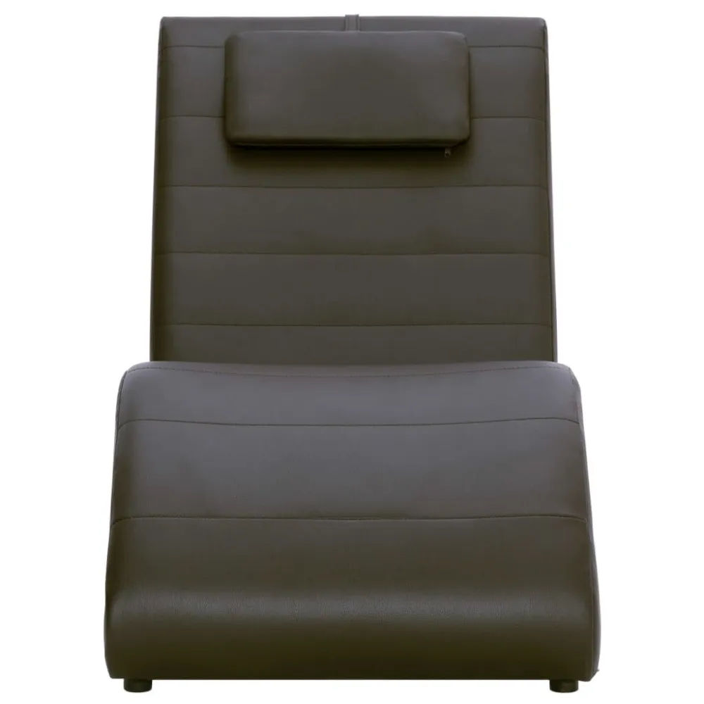 Sdraio con Cuscino Marrone Similpelle
