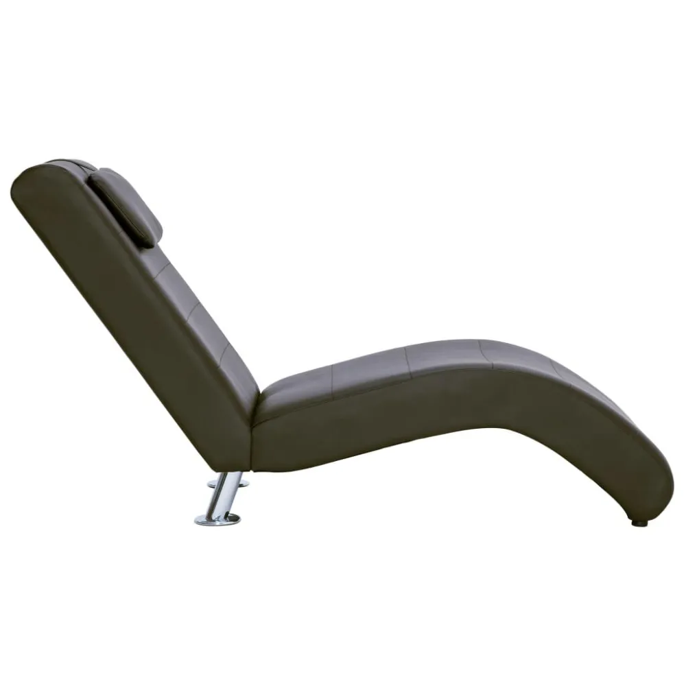 Sdraio con Cuscino Marrone Similpelle