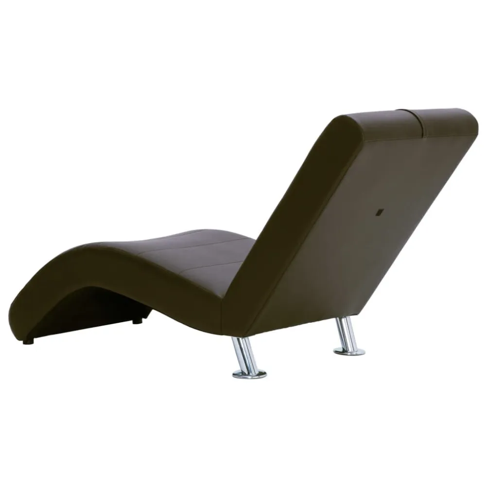 Sdraio con Cuscino Marrone Similpelle
