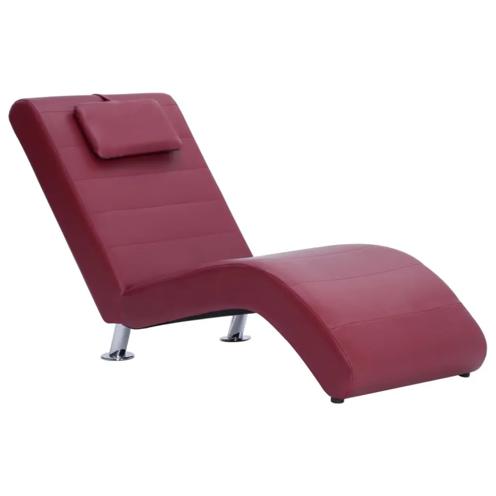 Sdraio con Cuscino Rosso Vino Similpelle