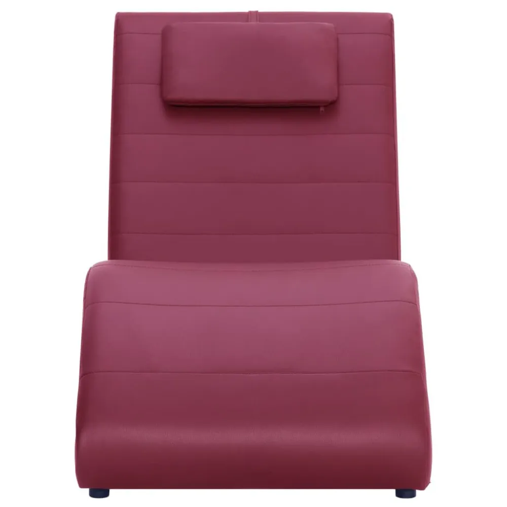 Sdraio con Cuscino Rosso Vino Similpelle