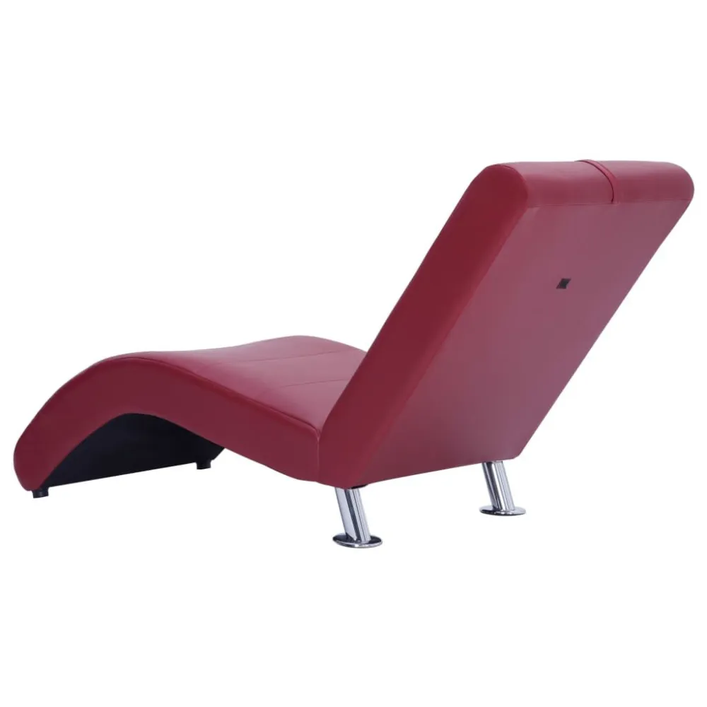 Sdraio con Cuscino Rosso Vino Similpelle