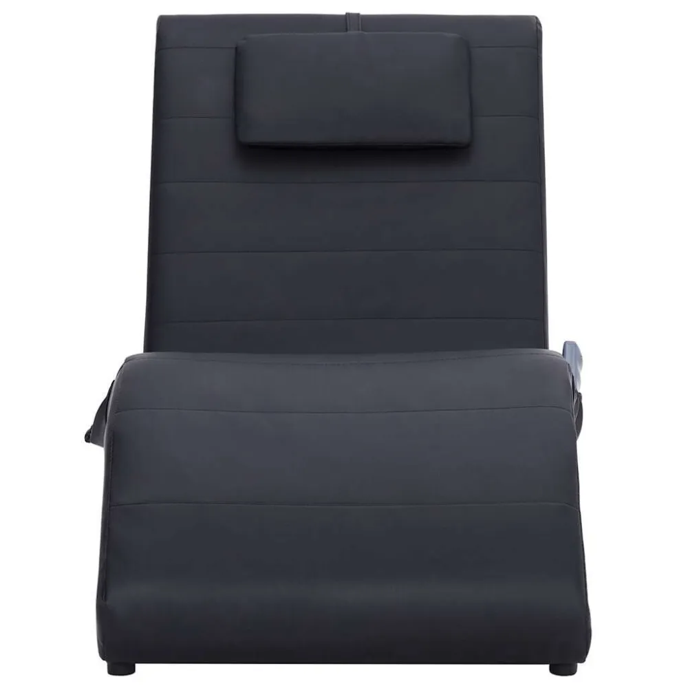 Sdraio Massaggiante con Cuscino Nero Similpelle