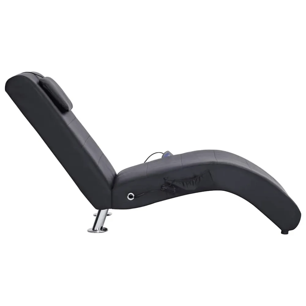 Sdraio Massaggiante con Cuscino Nero Similpelle