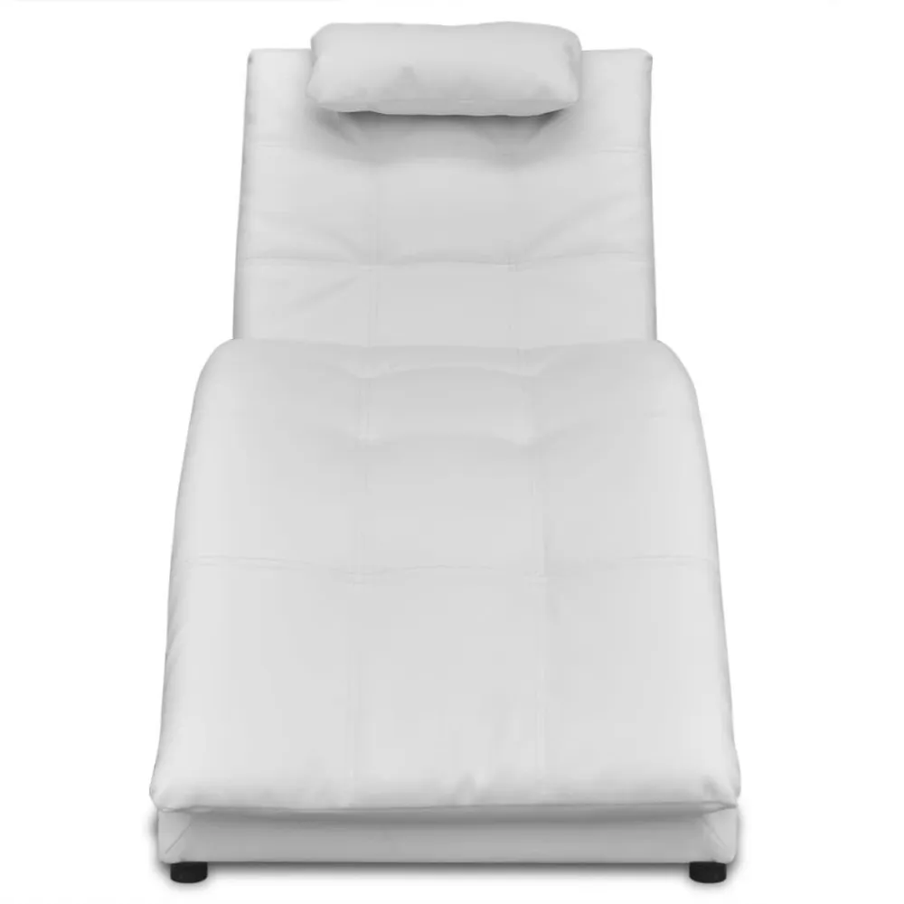 Sedia Sdraio con Cuscino Bianca Similpelle
