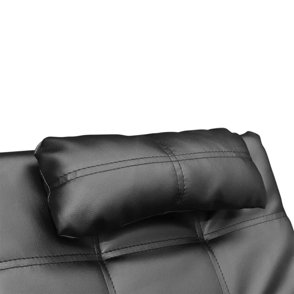 Sedia Sdraio con Cuscino Nera Similpelle