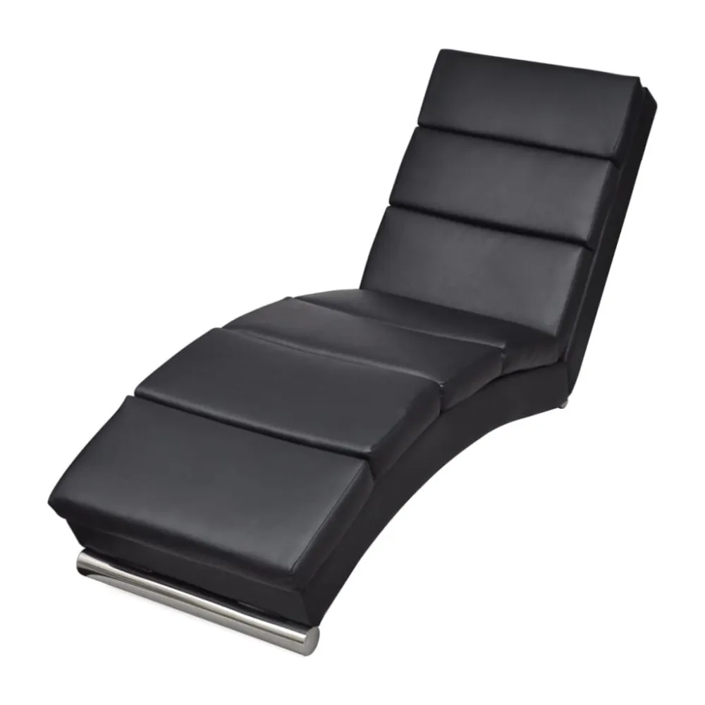 Sedia Sdraio Nera Similpelle