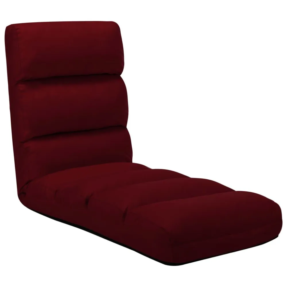 Sedia Sdraio da Terra Pieghevole Rosso Vino Similpelle