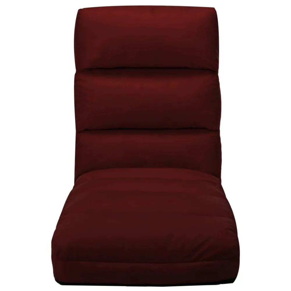 Sedia Sdraio da Terra Pieghevole Rosso Vino Similpelle
