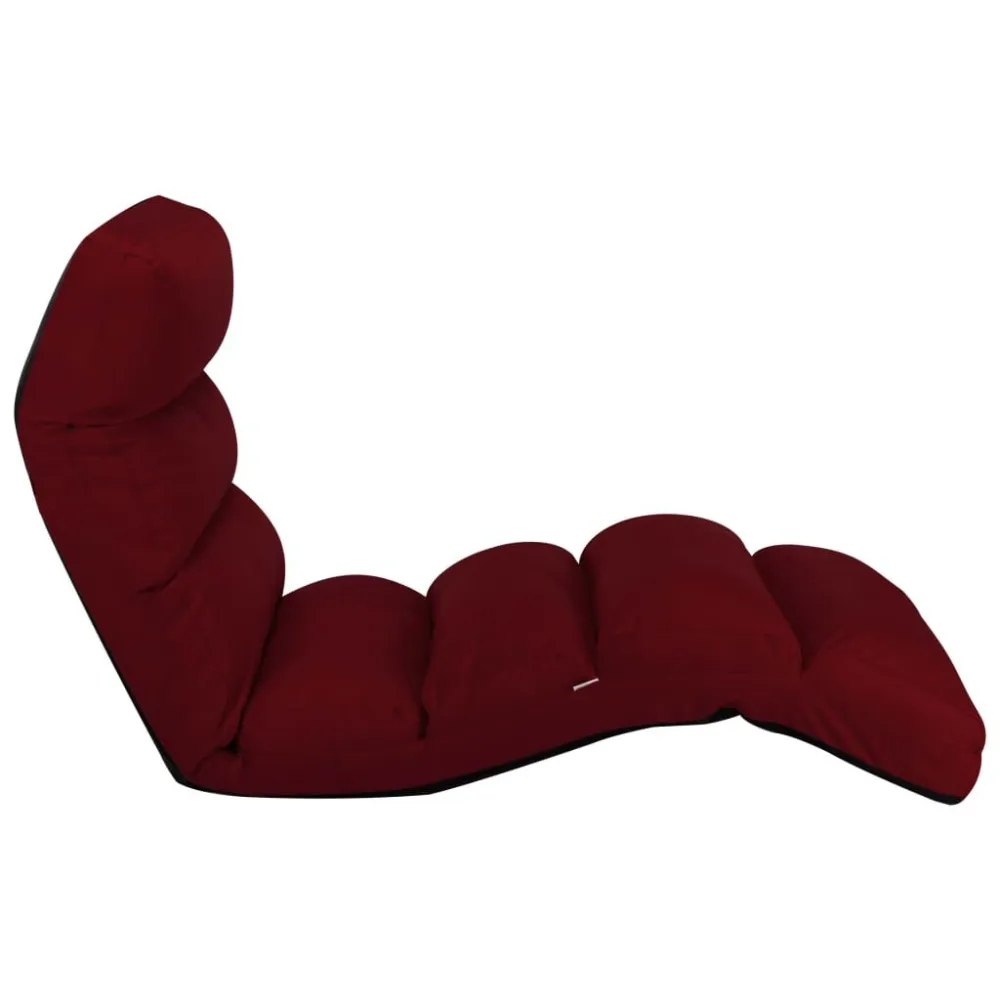 Sedia Sdraio da Terra Pieghevole Rosso Vino Similpelle